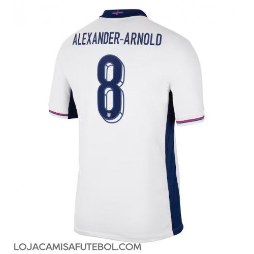 Camisa de Futebol Inglaterra Alexander-Arnold #8 Equipamento Principal Europeu 2024 Manga Curta